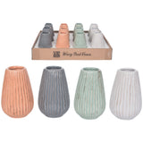 VIP Home & Garden VIP PV00265x Ceramic Ripple Bud Vases - 4 Colors