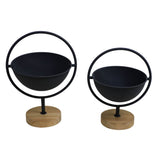 VIP Home & Garden VIP PV00398x Metal/Wood Table Half-Sphere Planter - 2 Sizes