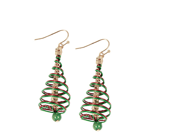 KALEIDOSCOPE ACCESSORIES KA QY9897 EARRINGS WIRE CHRISTMAS TREE, 2.25