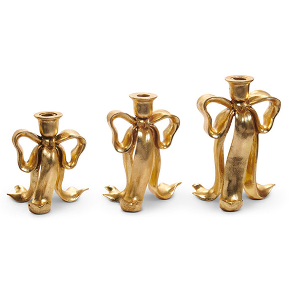 Raz Imports RZ 4512201x Bow Candlesticks - 3 Sizes