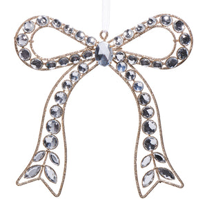 Raz Imports Clear Jeweled Bow Ornament - Thumbnail 2