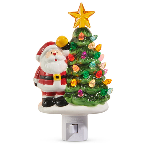 Raz Imports RZ 4519203 Santa with Tree Night Light, 6.5in