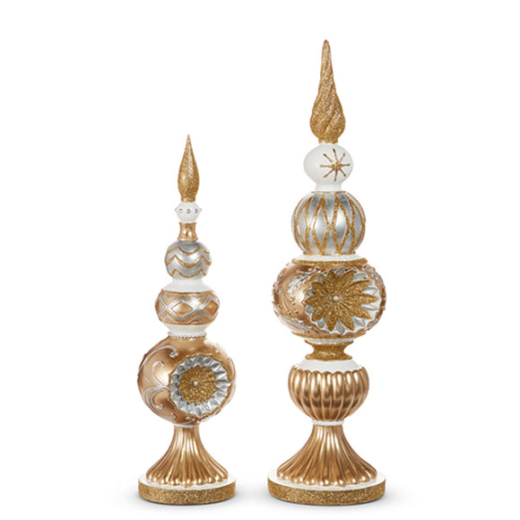 Raz Imports RZ 4530530x Gold and Silver Vintage Finials - 2 Sizes