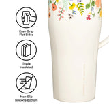 Corkcicle. CC RP2240GCGP 30oz Cold Cup XL - Garden Party Cream (Rifle Paper)