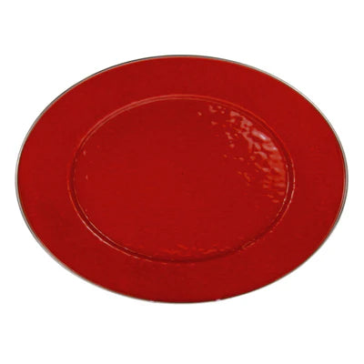 Golden Rabbit Enamelware GRE RR06 Solid Red Oval Platter