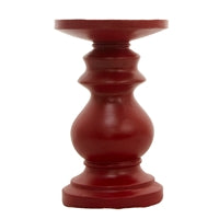 WING TAI TRADING WTT RXF13852 SHORT RED RESIN CANDLE HOLDER