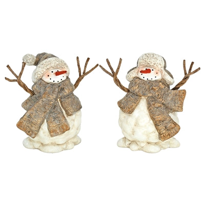 Golden Winter Resin Snowmen