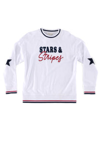 Shiraleah SL 04-88-462WH Stars & Stripes Sweatshirt M