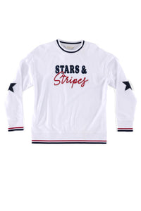Shiraleah SL 04-88-463WH Stars & Stripes Sweatshirt L