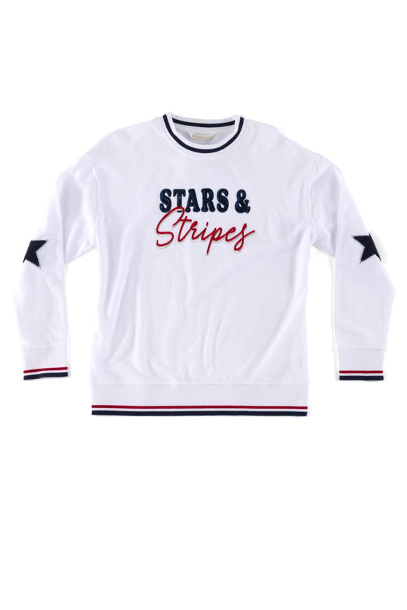 Shiraleah SL 04-88-463WH Stars & Stripes Sweatshirt L