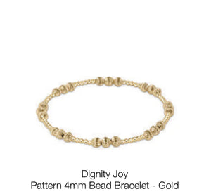 ENEWTON DESIGN ED BEXDIGJOYPG4 EXTENDS - DIGNITY JOY PATTERN 4MM BEADS BRACELET - GOLD