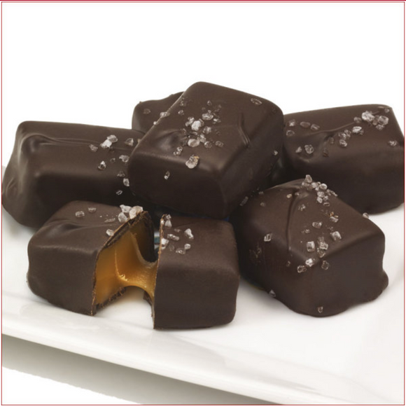 Ruth Hunt Candy RHC WR302 Woodford Reserve® Dark Chocolate Caramels with Sea Salt, 8oz Box
