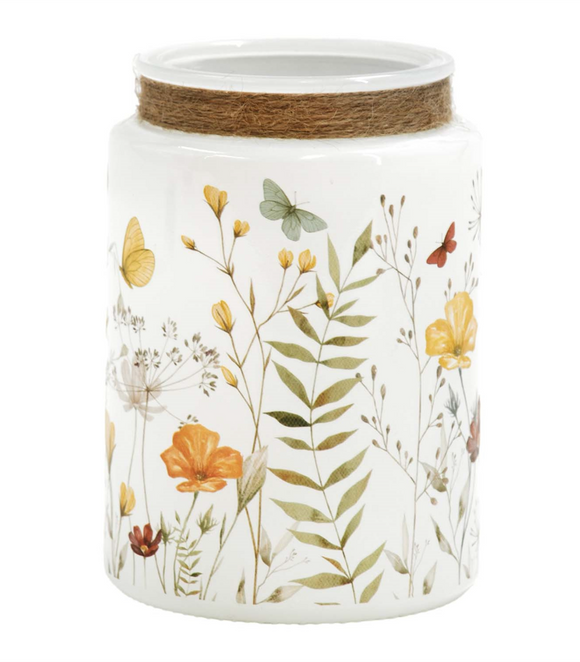 Wing Tai Trading WTT GAS57063 Wildflower Glass Jar