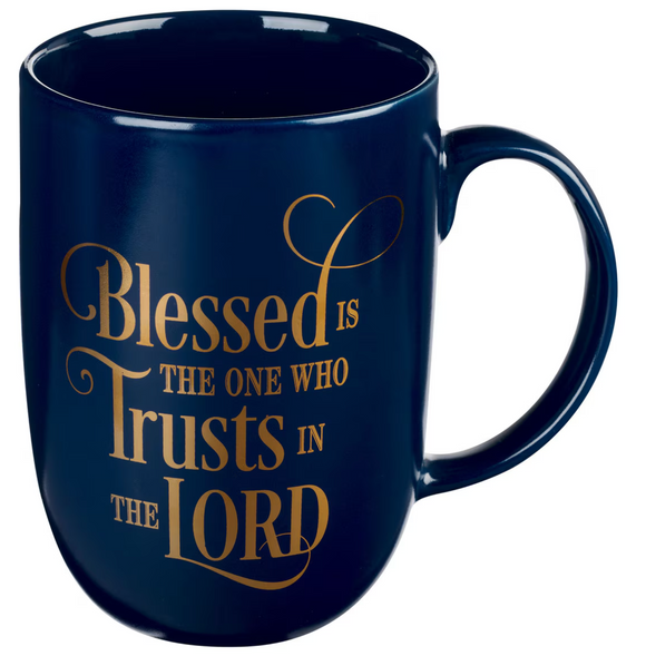 Christian Art Gifts CAG MUG904 Blessed Is The One Navy Ceramic Coffee Mug - Jeremiah 17:7