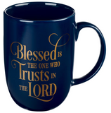 Christian Art Gifts CAG MUG904 Blessed Is The One Navy Ceramic Coffee Mug - Jeremiah 17:7