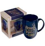 Christian Art Gifts CAG MUG904 Blessed Is The One Navy Ceramic Coffee Mug - Jeremiah 17:7