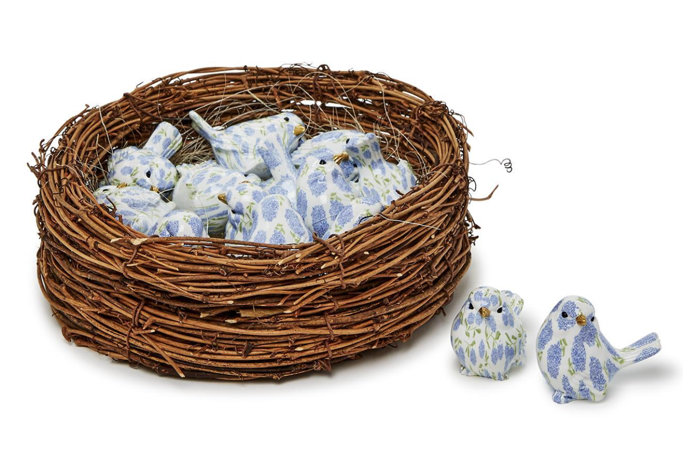 Two's Company 26 54982-x Blue Hydrangea Decorative Birds - 8
