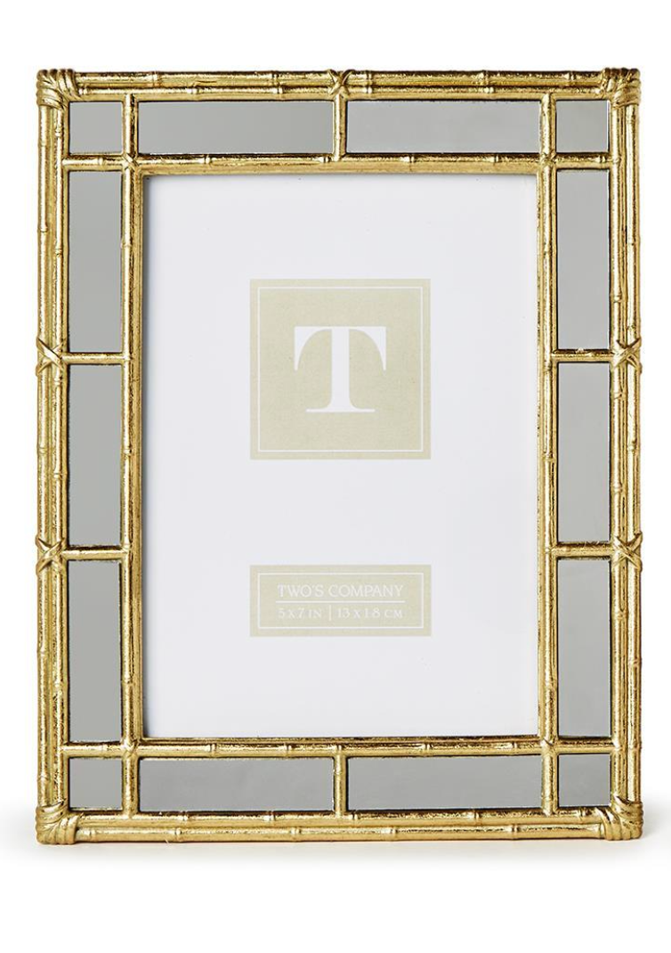 Two's Company TC 54991x Bamboo Design Gold Photo Frame with Mirror Edg ...
