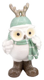 Wing Tai Trading WTT RXF26642xx Green and White Resin Owls - 2 Styles