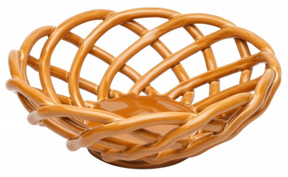 Casafina Stoneware CF CES03xx Handwoven Ceramic Medium Round Basket - 2 Colors