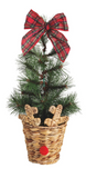 Mud Pie MP 40930060x Reindeer Basket Fraser Fir Tree - 2 Sizes