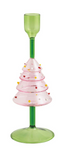 Mud Pie MP 40960132x Christmas Glass Taper Holder - 3 Styles