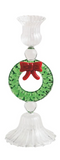 Mud Pie MP 40960132x Christmas Glass Taper Holder - 3 Styles