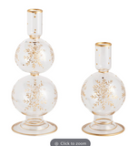 Mud Pie MP 40960139x Etched Snowflake Taper Holder - 2 Sizes