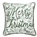 Mud Pie MP 41601142x Green Toile Pillow - 2 Styles