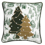 Mud Pie MP 41601142x Green Toile Pillow - 2 Styles
