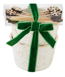 Mud Pie MP 41860064x White Christmas Tidbit Bowl Set - 2 Styles