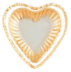 Mud Pie Set of Two Gold Edge Heart Tidbit Tray - Thumbnail 2
