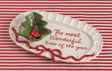 Mud Pie MP 42080055 Two Piece Set Bow Tree Platter & Tidbit