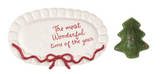 Mud Pie MP 42080055 Two Piece Set Bow Tree Platter & Tidbit