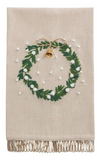 Mud Pie MP 42170228x White Christmas Embroidered Towel - 3 Styles
