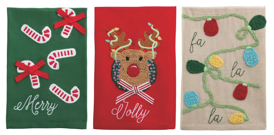 Mud Pie Farm Crochet Christmas Towel