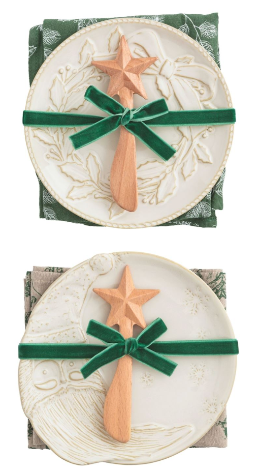 Mud Pie White Christmas Appetizer Plate Set - Thumbnail 2