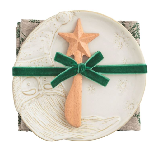 Mud Pie White Christmas Appetizer Plate Set - Thumbnail 3