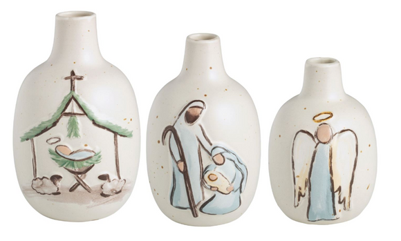 Mud Pie MP 47700467x Nativity Bud Vase - 3 Sizes/Styles