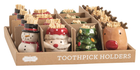 Mud Pie MP 40430031x Farm Christmas Toothpick Holder - 4 Styles