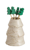 Mud Pie MP 40430029x White Christmas Toothpick Caddy Set - 4 Styles