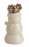 Mud Pie MP 40430029x White Christmas Toothpick Caddy Set - 4 Styles