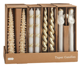 Mud Pie MP 49800297x Set of Two Gold Christmas Taper Candles - 4 Styles