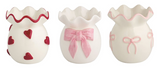 Mud Pie MP 47700462x Valentine's Ruffle Bud Vase - 3 Styles