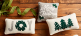 Mud Pie MP 41601036x Mini White Christmas Felted Pillow - 3 Styles