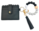 Queens Designs QD BB139X156xx Silicone Ball Leather Bracelet Wristlet - 2 Colors