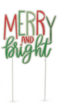 Raz Imports RZ 4550825x Merry Holiday Adjustable Yard Stake 25.5in