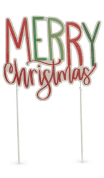 Raz Imports RZ 4550825x Merry Holiday Adjustable Yard Stake 25.5in