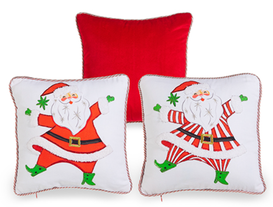 Dancing Santa Pillow 12in