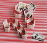 Mud Pie MP 42100122x Candy Cane Woven Baskets - 2 Sizes